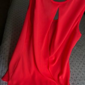 Hot pink open back blouse